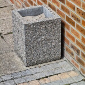 Square Ash Concrete Bin
